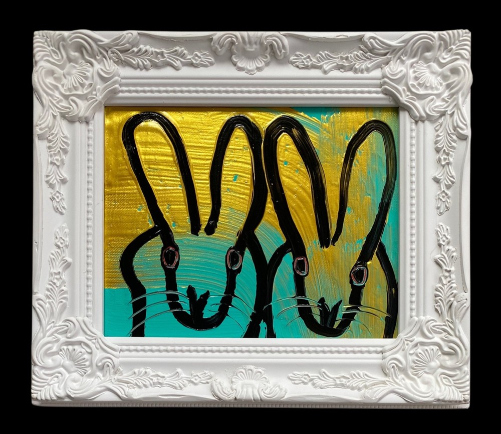 HUNT SLONEM BUNNY FRAMED