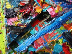 LANDSCAPE NATURE█ABSTRACT ORIGINAL OIL█PAINTING VINTAGE PLANTS█ART SIGNED ART█AN