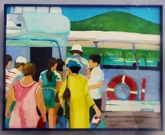 RUSS ELLIOTT (American, b. 1932) Vintage SIGNED Original Oil in Mid-Mod Plexibox