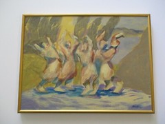 VINTAGE PAINTING BY ROSS MUNRO CANADIAN LISTED MODERNIST DANCERS EXPRESSIONISM