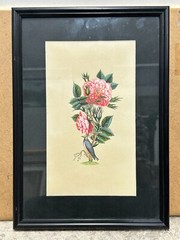 Floral Flower Painting With Frame Hand Miniature Nature Gift Art 9.5×13 Inches