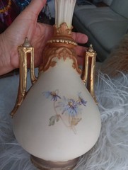 Art Noveau Vase 13X 7. 1 X2 Handmade Paint. Soo Gourgeus 1883 .perfect Cond.