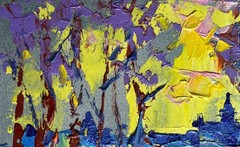 Oil Painting Winter Evening With Yellow Sunset O. Ivanyuk Original nAAA4054