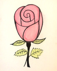 Pink Rose Pastel Painting FREE SHIPPING!!