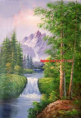 24×36″ (61x92cm)100% hand painted oil flat,Landscape,Mountain,Water Fall,Lake,