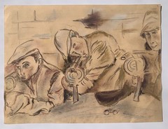 Robert Miklos-Rosenberg (Hungarian ,1911-2001) Jewish Yad Vashem Artist Painting