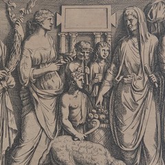 1693 Antique Pietro Santi BARTOLI Engraving NVPTIAE 17thC Fresco Collection Mark