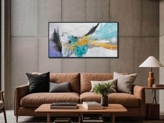 Arjun Large Abstract Framed Canvas Wall Art 48″x24″