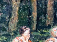 Oil Painting Landscape Portrait Children Boys Girls Landscape Forest Signed Art