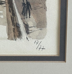 Set of 4 Vintage Franz Herbelot Paris Watercolor Litho Print Artwork