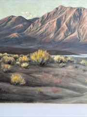 ANTIQUE CALIFORNIA LANDSCAPE PAINTING DESERT SAN JACINTO SIGNED JAY SCHMIDT