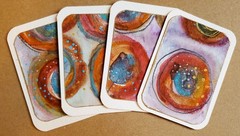 ACEO Original Art 2.5″ x 3.5″ Watercolor Mixed Media ATC Kandinsky Inspired