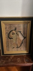 Framed Contemporary African Woman Painting on Canvas, Small Art, Culture Accent