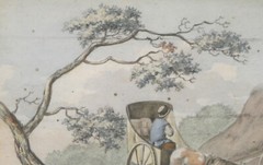 Watercolour Dutch School around 1800 „Coachman in front of Farmhouse“ 24.5 x 18.5 cm