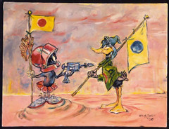 CHUCK JONES Fire When Ready Bugs Marvin Martian WB Canvas Giclee Ltd Ed 750 SML