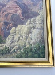 ANTIQUE AMERICAN IMPRESSIONIST PAINTING 1930 GRAND CANYON LARGE CHESTER SCHROCK