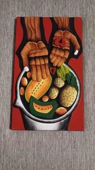 3D Art Sculptural Painting Terracotta Wall Tile ?Oswaldo Guayasamín? Hands 10″x6