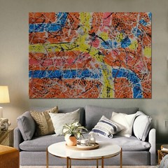 64”X44” Mark Little original canvas ￼painting OOAC Acrylic,Abstract, Action XL