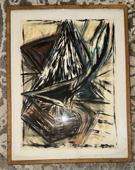 Morton Grossman Watercolor on Paper, Signed and Dated Abstract Artwork