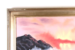 Vintage Colorful Seascape Oil Painting Signed Gest Ornate Frame