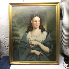 Large American portrait of lady by Walter Sherwood listed