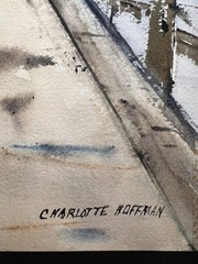 Landscape with Mill–Charlotte Hoffman–Medium Size Watercolor-Mid 20th Painting
