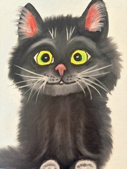 Original oil painting New 11 x 14 inches cute and sweet black cat