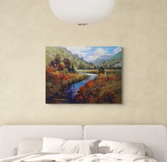 Large Original Acrylic on Canvas Landscape Art. by Kanayo Ede 30” x 40″