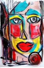 Keetah A3 Original Art: The, 16.5×11.7“ Last Rose, Expressionism, Signed