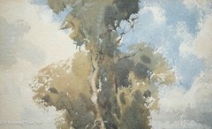 Beautiful Antique Impressionist Landscape Painting, Traditional, Double Sided