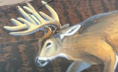 John Eberhardt Turkey Feather Painting “THE BUCK FEATHER” 22.5”X10.5” Frame 2006