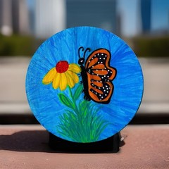 Butterflies & Flowers Nature Illustration Art Painting Floral Animals Theme