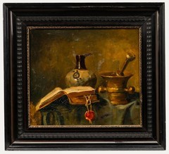 A. Wanders – Framed Early 20th Century Oil, Still Life with Sake Bottle