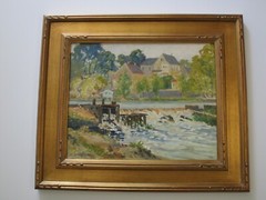 FINEST HENRY RIDER EARLY UPPER FALLS Massachusetts LANDSCAPE PAINTING AMERICAN