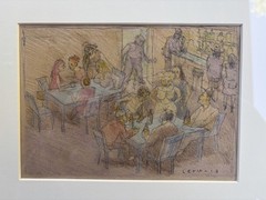 Eli Levin Three Framed Pencil Drawings Excellent Condition
