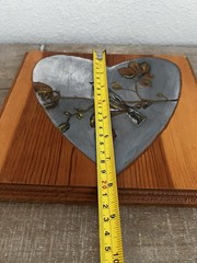 Original Oil Painting On Wood Bird Sitting On Branch Signed Betty Smith Heart