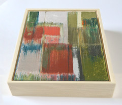 Abstract Oil Painting, Original Vertical Small Framed Artwork, Contemporary Art