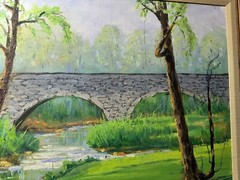 Richard D. Schultz (1915 – 2007) „Stone Bridge, Inwood West VA“ Oil Painting