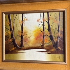Albert LeGrand „Autumn In the Woods“ Scene Oil on Canvas Painting Signed