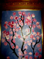 SAKURA BRANCH Painting Acrylic Wood Art Framed 28 in x 16 1/2 in USA