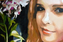 Retro 35″ Oil Painting Canvas Young Blonde Woman Portrait Stephanie Agnew Art