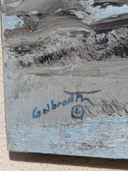 Gloria Galbraith Original Abstract Acrylic Painting Blue Gray Landscape 16×20