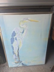 Framed Impressionism Birds Painting Large Single Piece Animals Nature Artwork