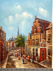 Original Oil Painting – European Street Scene