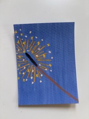 ACEO Watercolor Paper Acrylic Painting Original Mini Art ATC Title Sparkler