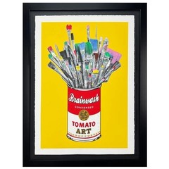 Mr. Brainwash- Original Mixed Media on Deckled paper „Tomato Pop-yellow“