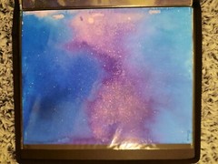 Watercolor Abstract Painting „Space Hours“. Paul Eres. Stars Galaxy Nebula 8×10