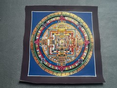 Kalachakra Mantra Mandala Thangka Multicolored Gold original Hand painted Thanka