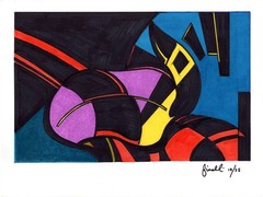 Collectible Color Design FINELLI ORIGINAL InkPaper 9×12 Modern High Art COA G6Rc