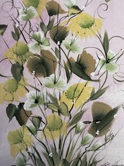 Kate Hynes 2004 Watercolor Painting Original Daisy & Irises Floral Bouquet 11×15